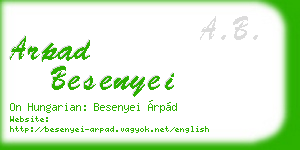 arpad besenyei business card