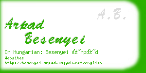 arpad besenyei business card
